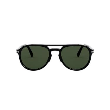 Imagem de Óculos de Sol Piloto Persol PO3235S, Preto/Verde, 55 mm