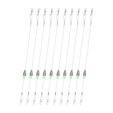 Imagem de ZASIE Carolina Rigs for Fishing – Líderes de pesca de aço com pesos, pré-equipados com peso de 1/113.4 g, 10 peças