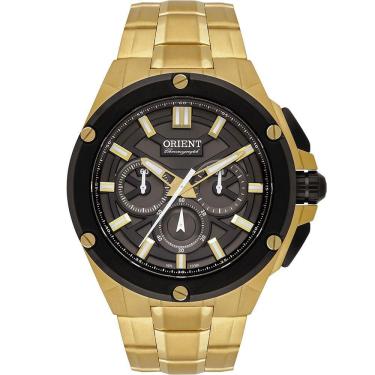 Imagem de Relógio ORIENT masculino cronógrafo dourado preto MGSSC052 G1KX