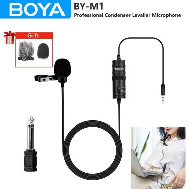 Imagem de BOYA-Microfone de lapela profissional  BY-M1  6m  PC  computador  laptop  Smartphone  iPhone  DSLR