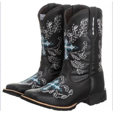 Imagem de Bota Texana Country Cruzeta Azul Preta - Texass Boots