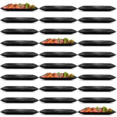 Imagem de Kit 30 Travessas Retangulares 27 Cm Em Melamina/Plastico Para Sushi  B