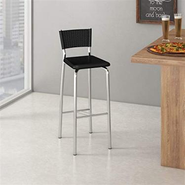 Imagem de Banqueta Gênova com Encosto 70cm B287 - Preto