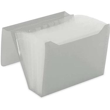 Imagem de Pasta Sanfonada, Polibras, Plástica, New Line, Duplicata, 186x245mm, 12 Divisórias, Cristal (Tamanho Reduzido)