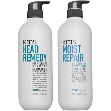 Imagem de Set KMS Head Remedy Deep Cleanse Shampoo e Reparador de Umidade
