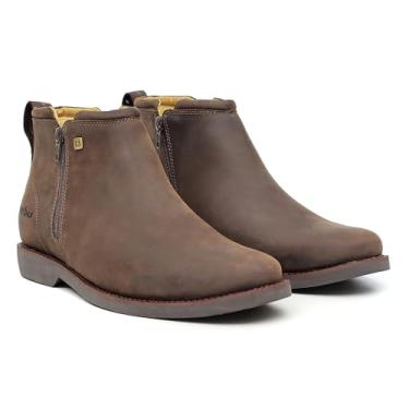 Imagem de Botina Masculina de Couro Legitimo Palmilha Gel Zebu Original com Zíper Mustang Graxo (GRAXO, BR, Adulto, Numérico, 40)