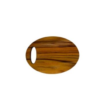 Imagem de Tábua de Cortar e Servir para Frios e Petiscos em Madeira Teca Formato Oval