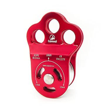 Imagem de EMMRAGNO 30KN Escalada Única Polia Escalada Três Buracos Hitch Polia Escalada Rolamento Polia, Puxando Polia para Escalada, Rapel, Tirolesa Esportes etc.