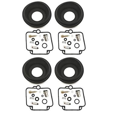 Imagem de Kit de reparo de carburador Configurar peças de vedação de agulha flutuante de diafragma a vácuo para Suzuki GS500E 1994-2000 GS 500 E (Cor: 4pcs)