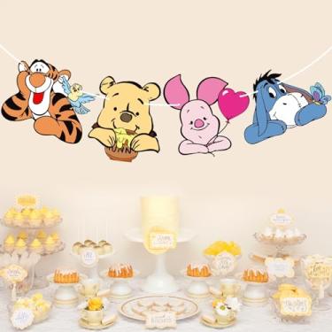 Imagem de MEMOVAN Faixa Winnie Party Pooh Baby Banners Urso Banner para Chá de Bebê Clássico The Pooh 1 St Birthday Welcome Party Supplies Vintage Cute Winnie - Banner Sign