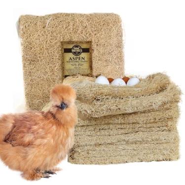 Imagem de Windy Ridge Co. Almofadas naturais de ninho de galinha – Forro de cama Aspen Excelsior – 33 x 33 cm – Pacote com 10