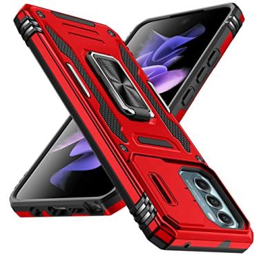 Imagem de YSLBWLE Capa para Moto G Stylus 5G 2022 com suporte com capa de câmera, proteção de nível militar, suporte de anel de metal, capa amortecedora para Moto G Stylus 5G 2022, vermelho -5-MT gs5g-02