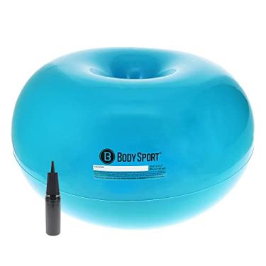 Imagem de Body Sport Bola de donut, azul-petróleo, 85 cm x 45 cm – Bola de exercícios durável e inflável para treinamento de equilíbrio e estabilidade, ioga e exercícios de pilates – Use em casa, escritório