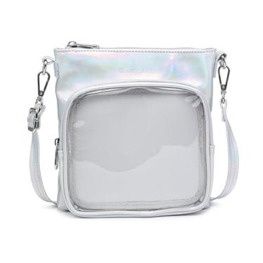 Imagem de CHERRY SAUCE Bolsa tiracolo Ita Bag Mini bolsa pequena bolsa de ombro para exibição de anime, Laser, prata, Small