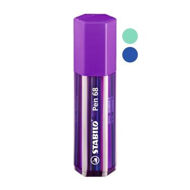 Imagem de STABILO Caneta 68 canetas grandes de ponta de feltro premium - cores sortidas, pacote com 20