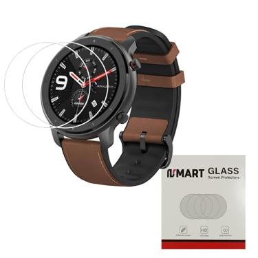 Imagem de Kit 2 Películas protetora de VIDRO Temperado compatíveis com Amazfit T-REX STRATOS VERGE GTR 4 - Screen Protector, 2 Pcs - Nandos-Store (Amazfit GTR 47MM)