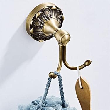 Imagem de Conjunto de acessórios de banheiro, conjunto de acessórios de banheiro antigos, suporte de secador de cabelo bronze vintage bronze, suporte de toalha de papel WC, cesta de sabão de anel, barras de