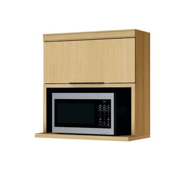 Imagem de Armário Aéreo para Micro-ondas Nesher Marquesa com 1 Porta Basculante e 1 Prateleira Nature - 80cm de Largura 
