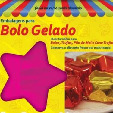 Imagem de Embalagem Laminada Para Bolo Gelado, Trufa, Pão De Mel e Cone Trufado - 20x22 Cm PCT C/100 Unidades (Pink)
