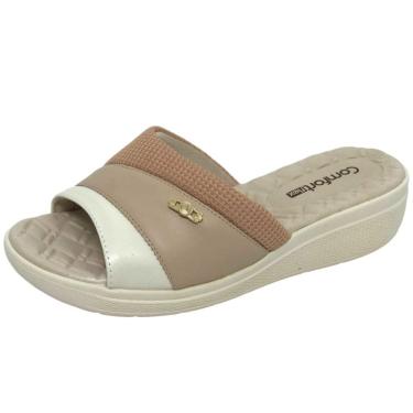 Imagem de Tamanco Anabela Feminino Salto Baixo Conforto Comfortflex