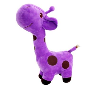 Imagem de Bichinho de Pelúcia Girafa Brinquedo de Cachorro Pet Mordedor Sem Apito (Roxo)