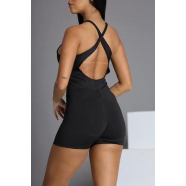 Imagem de Macaquinho Fitness Feminino de Academia Costas Cruzada - JinkingStore,