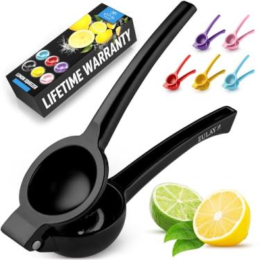 Imagem de Espremedor de limão de metal de qualidade premium Zulay, espremedor de cítricos, prensa manual para extrair o máximo possível de suco – Preto