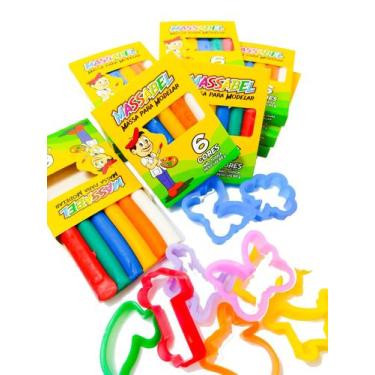 Imagem de 10 Massinha de Modelar + 30 Cortador Forminha Molde  - Bolinha Magica