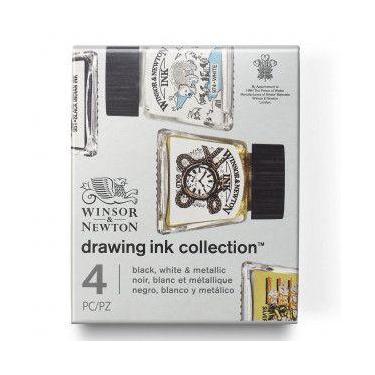 Imagem de Tinta Para Desenho Winsor & Newton Ink Collection C/4 Metallic Tones -