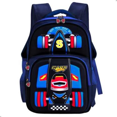 Imagem de Mochila Para Meninos Carro com Design 3D Bolso para Garrafa - 20V, Uni