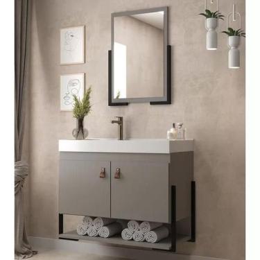 Imagem de Conjunto Banheiro Opera 60 cm com Espelheira 2 Portas e 1 Nicho - Beli