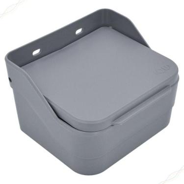 Imagem de Saleiro Trium com Tampa de Mesa Parede Porta Sal Temperos Ou, Cinza