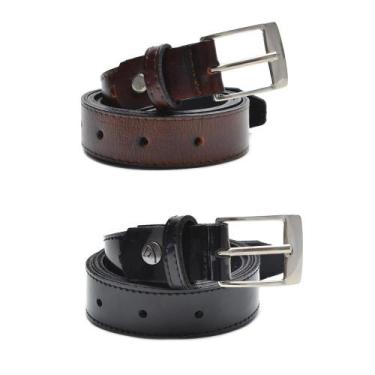 Imagem de Kit 2 Cintos Masculino Ajustável Fivela Festa Casual - San Lorenzo, P,
