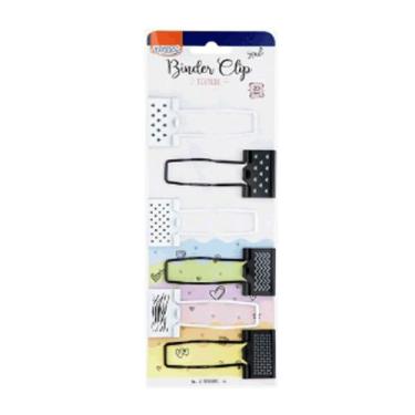Imagem de Clipes para Papel binder 25mm blister c 6 un suporte lápis preto e bra