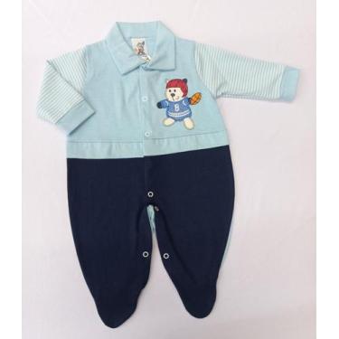 Imagem de Macacão Longo em Malha com Mangas listradas e Bordado - Nethuno Baby, 