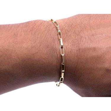 Imagem de Pulseira Masculina Ouro 18k Cadeado Grossa - RD Magazine
