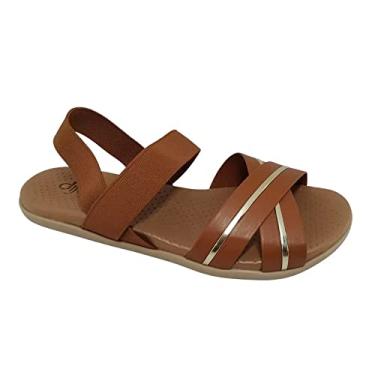 Imagem de Sandália Fem Dijean Papete Calce Fácil Âmbar 27011-012 Tamanho:34;Cor:Marrom;Gênero:Feminino