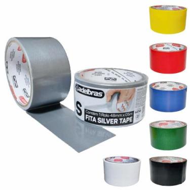 Imagem de 10 Fita Adesiva Silver Tape Reforçada 48mm X 5m - Adelbras, Prata