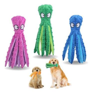Imagem de Brinquedo Pet Pelúcia Cães Polvo Amigo Octopus C/ Som Plus - H2, Verde