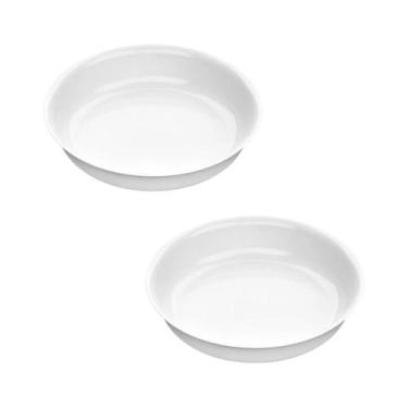 Imagem de Jogo 2 Assadeira Redonda Branca Marinex Opaline 2 Litros Nadir Gratina