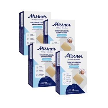 Imagem de Curativo Extra Grande Transparente 10 Unidades (MISSNER) - Kit 04 Caix