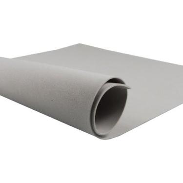 Imagem de Kit 10 Unidade Folha de Borracha Eva Lisa 60x40 Cinza Artesanato - T10