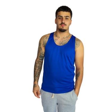 Imagem de Regata Nadador Masculino Academia Fitness - JinkingStore, Azul royal, 