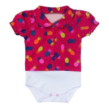 Imagem de Body camisa curto abacaxi pink para bebê menina - Era Uma Vez, 6-9M
