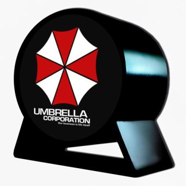 Imagem de Luminária Abajur Redonda Resident Evil Umbrella Corporation Decoração 