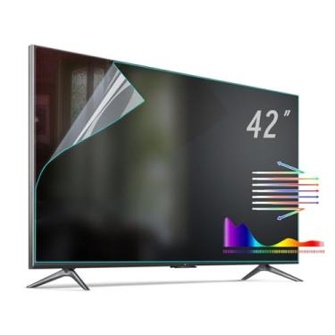 Imagem de BU TV Screen Protectors Filme de TV antirreflexo de 42 polegadas, película de tela de brilho de luz azul para 42 polegadas, protetor de tela antirreflexo para monitor de TV, película fosca (42