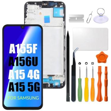 Imagem de Tela LCD de substituição para Samsung Galaxy A15 4G/5G para Samsung A155 A156 Tela LCD A155F A156U Montagem digitalizador sensível ao toque com kit de reparo (com moldura)