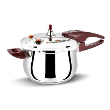 Imagem de Panela de Pressão de Aço Inoxidável 80KPA, Panela de Arroz Enlatada de Pressão Com Dispositivos de Válvula de Segurança, Compatível Com Fogão a Gás e Indução (7L)