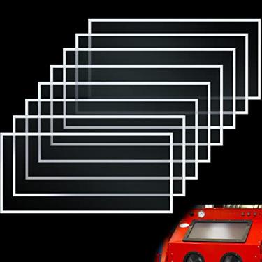 Imagem de Capa de lente de gabinete de jateamento abrasivo, filme de poliéster, protetor de lente interna para gabinete de jateamento de areia, adesivo padrão para substituição de gabinete de jateamento, 53 x 28 cm (8 peças)