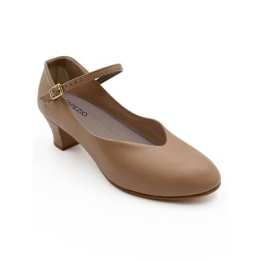 Imagem de Capezio Sapatos de dança femininos juvenis, sapatos de dança profissionais adequados para muitos estilos de dança, sapatos de dança confortáveis e de suporte, Caramel, 11 Wide
